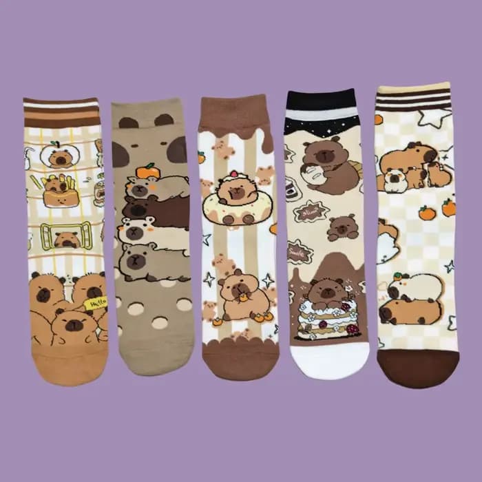 Chaussettes Capybara d'animaux de dessin animé