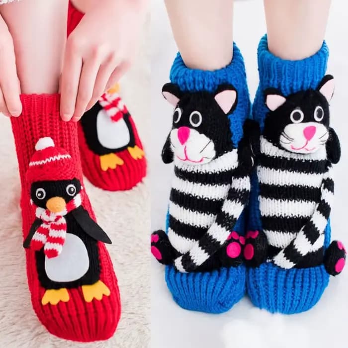 Chaussettes en tricot 3D animales respirantes et chaudes