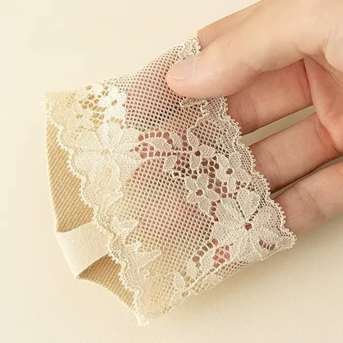 1 Paire de coussinets d'avant-pied en silicone respirant antidérapant pour talons hauts, avec motif floral en dentelle, pour femme, été