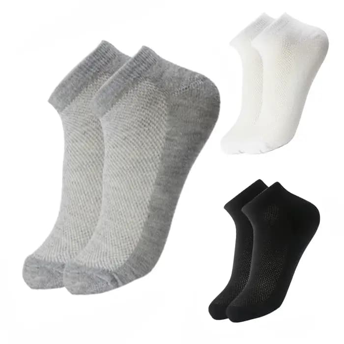 10 paires/lot chaussettes respirantes pour hommes cheville courte élastique couleur unie maille coton affaires unisexe chaussette grande taille EU38-46