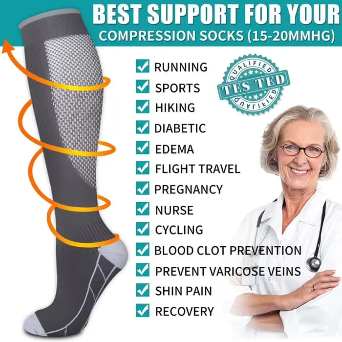 WEFITON 1 paire de chaussettes de compression pour femmes et hommes 20-30 mmHg-chaussettes de soutien de