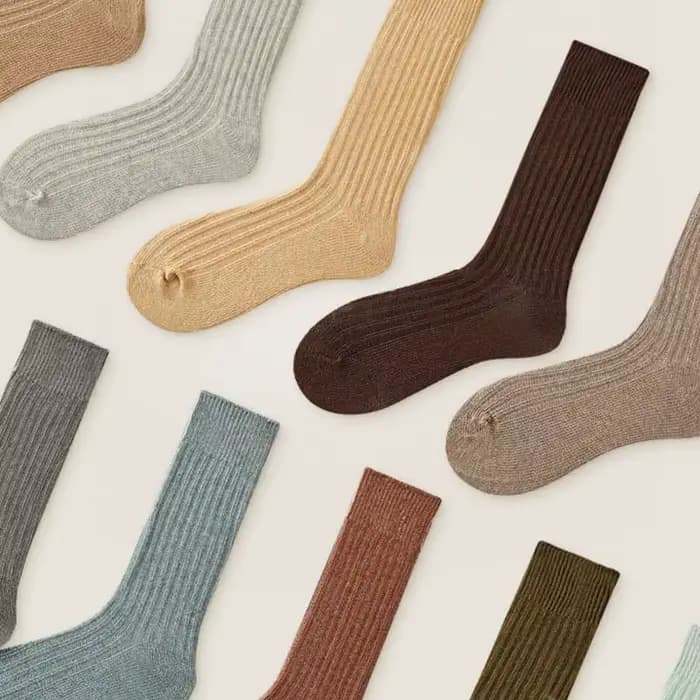Femmes longues Tube chaussettes coton biologique Sport décontracté haute genou