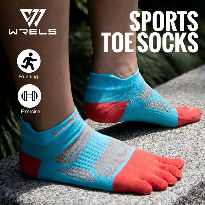 WRELS chaussettes à orteils 5 doigts athlétiques course coupe basse