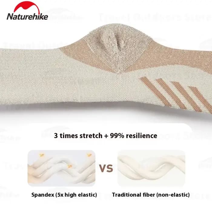 Naturerandonnée chaussettes chaudes en laine absorbant les chocs en plein air épaissi mérinos mi-mollet