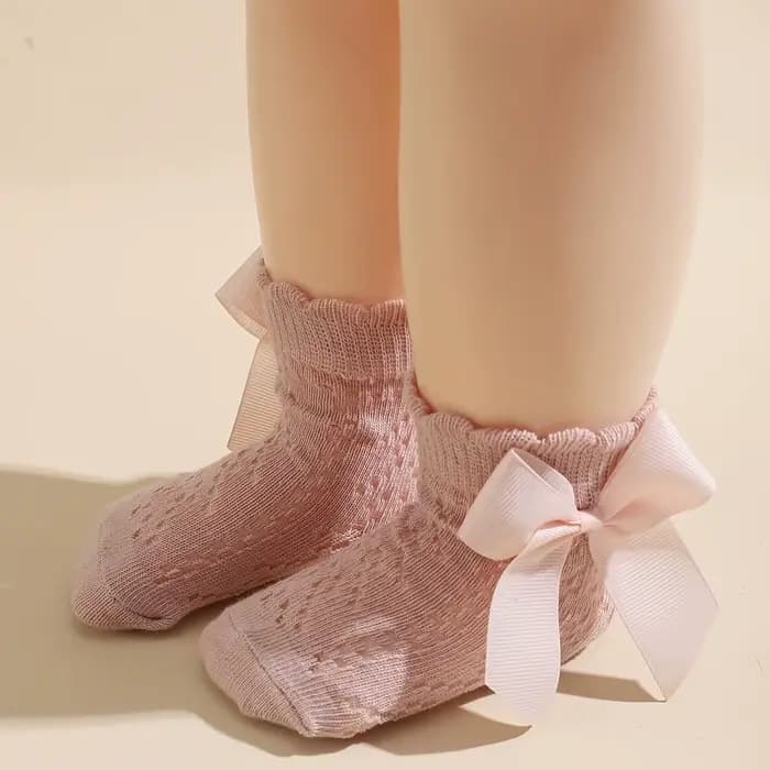1/5 paires de chaussettes pour bébé, Love Bow, chaussettes en dentelle mignonnes, chaudes, pour l'intérieur et l'extérieur, peuvent être portées
