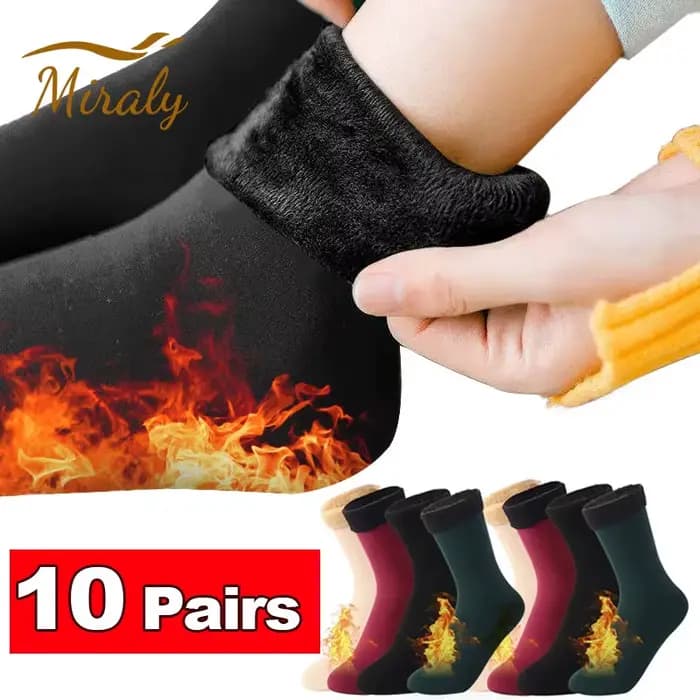 1/2/3/5/10 paires chaussettes thermiques femmes hiver chaud épaissir polaire