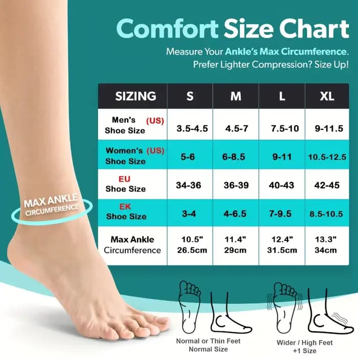 1 Paire de Chaussettes de Compression Cheville Haute Qualité avec Soutien de la Voûte Plantaire et de la Cheville, Manchons de Pression pour les Pieds, Conception à Bout Ouvert, Chaussettes pour Neuro