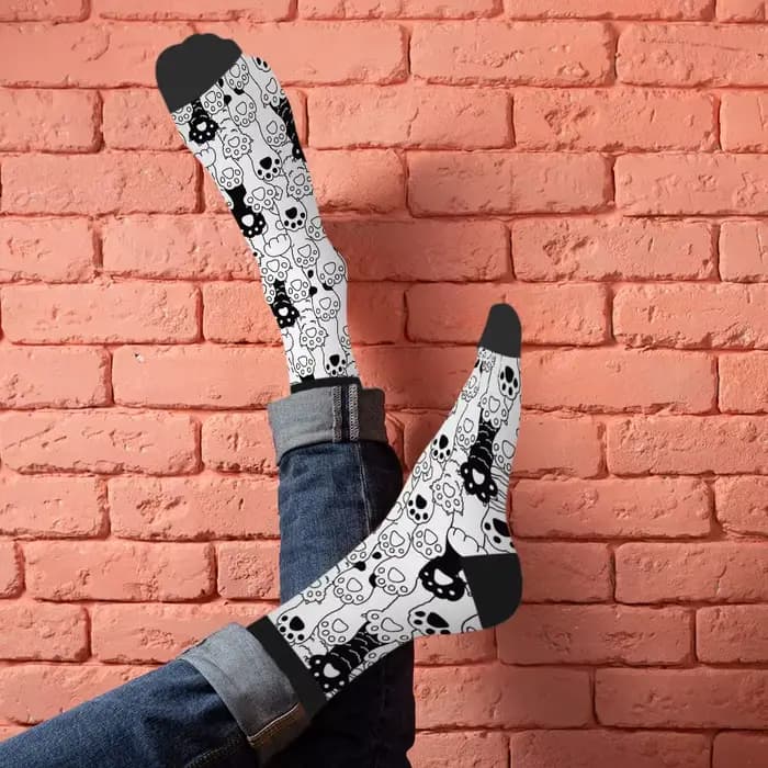 Chaussettes drôles de patte de chat pour femmes et hommes
