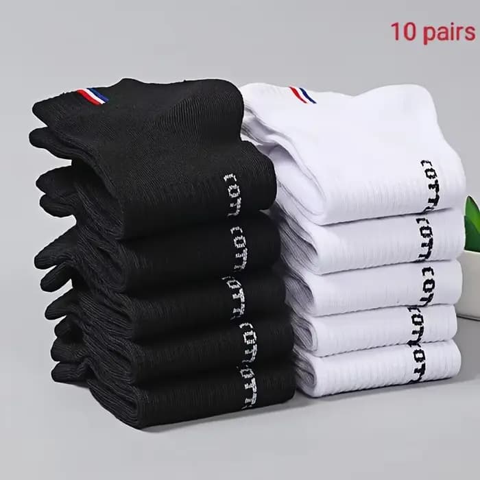 5/10 paires de chaussettes de cheville simples à doublure solide pour hommes