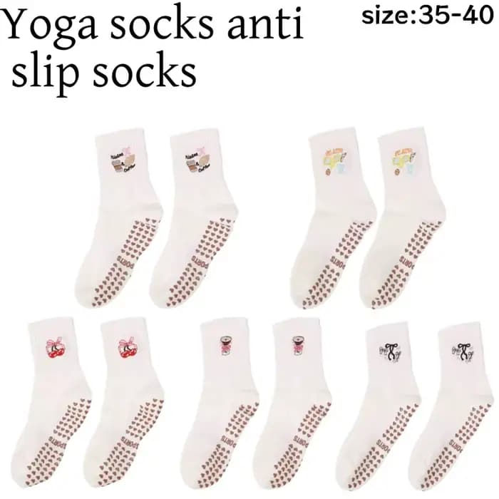 Chaussettes de yoga pour femmes 35-40 en coton