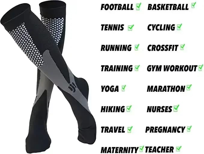 Chaussettes de compression élastiques pour hommes et femmes
