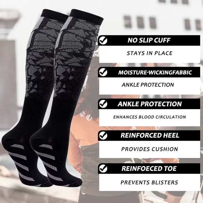 Chaussettes de compression de sport pour femmes et hommes, chaussettes de soutien du mollet pour la course à pied, les infirmières, la grossesse en vol, le surpoids athlétique, 1 paire