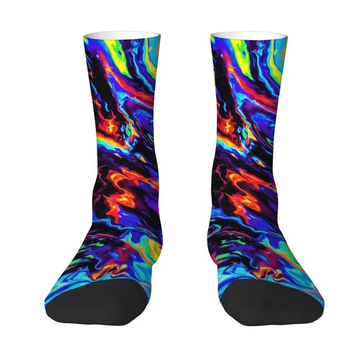 Chaussettes psychédéliques arc-en-ciel pour hommes