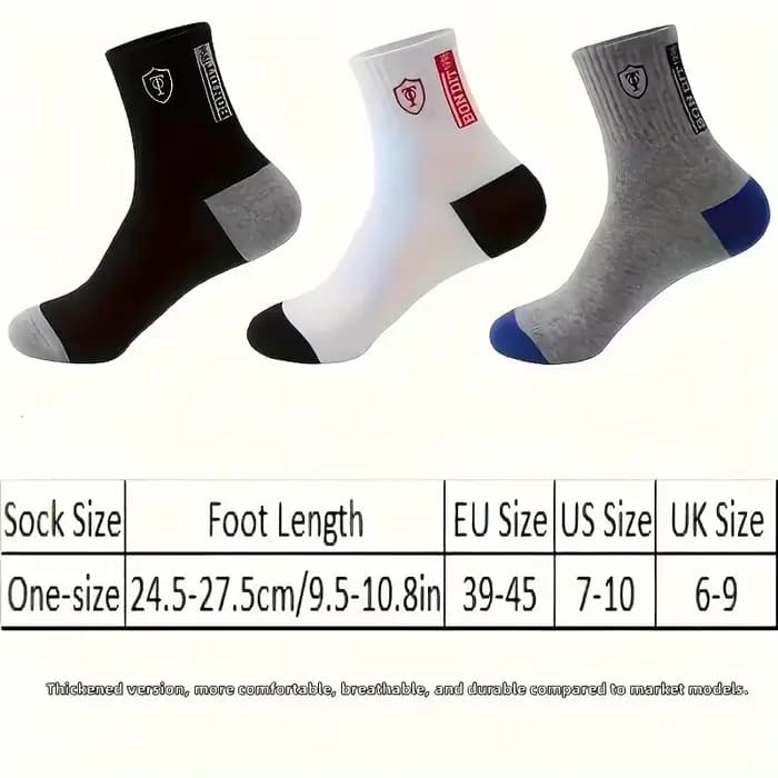 9/18 paires de chaussettes de sport pour hommes - respirantes et anti-transpiration