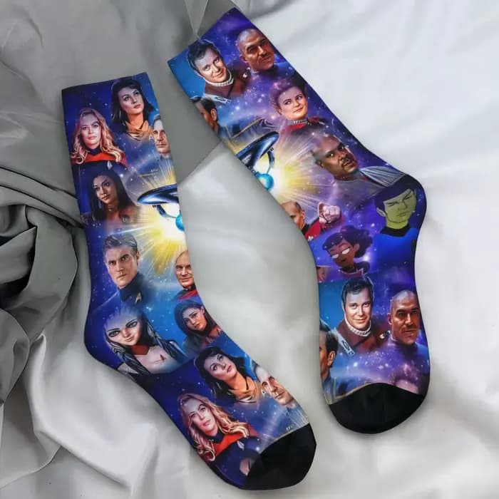Stars Treks Groups Chaussettes Starfleet Movie Bas tendance Femmes Hommes Chaud Doux