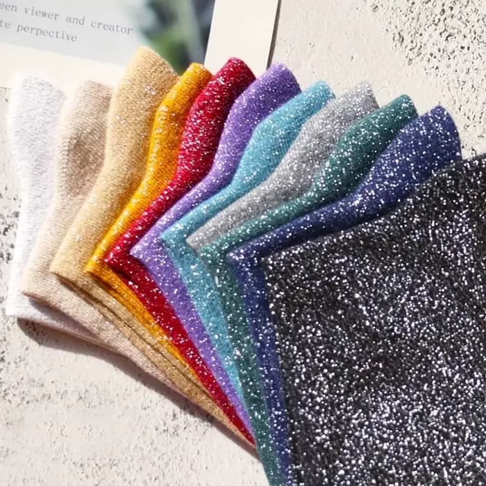 Chaussettes à paillettes couleur bonbon pour femmes
