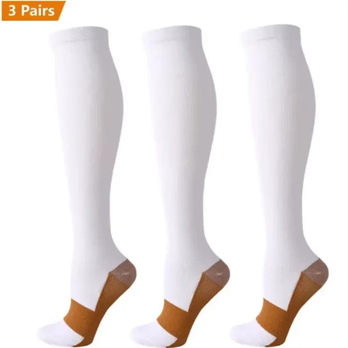 3 paires de chaussettes de Compression en cuivre pour femmes et hommes