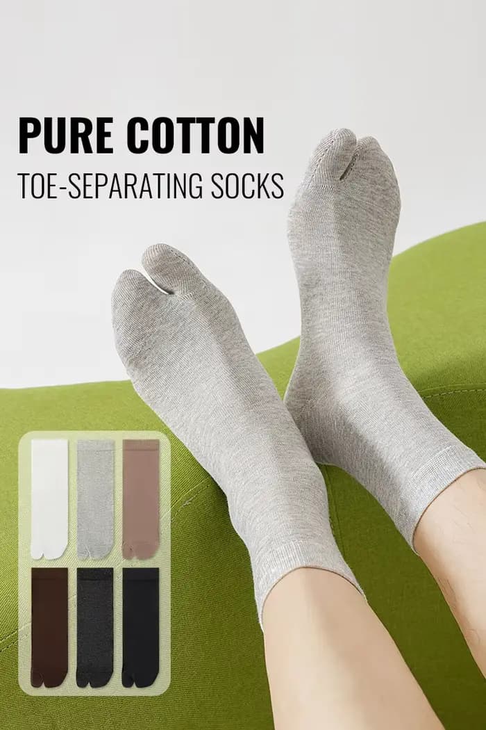 MiiOW japonais Tabi chaussettes hommes bout fendu chaussette 100% pur coton longue