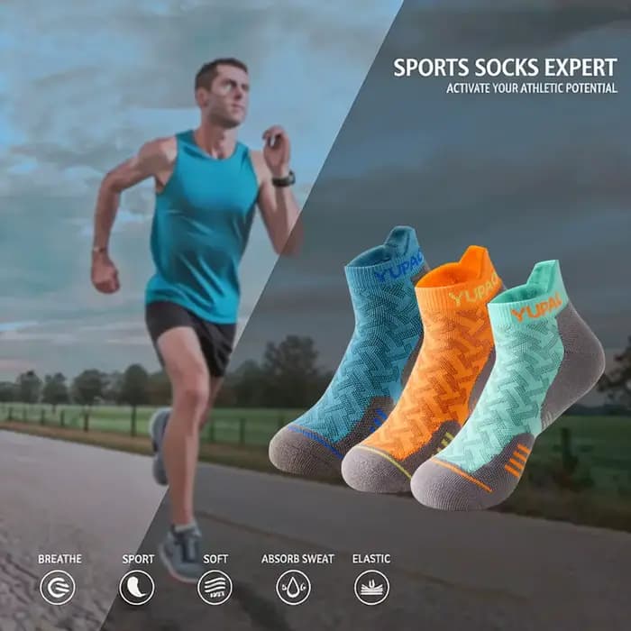 1/3 paires de chaussettes courtes de sport professionnelles pour hommes