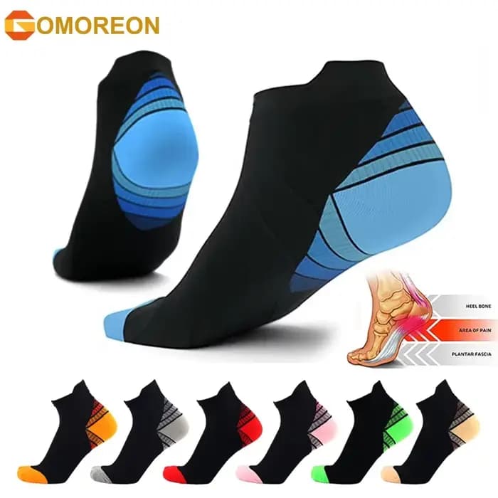 GOMOREON 1 paire de chaussettes de compression de cheville pour hommes et femmes