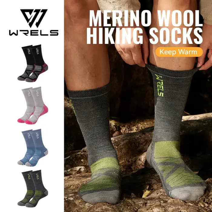 WRELS 1/2/3 chaussettes en laine mérinos thermique chaud équipage hiver botte chaussette évacuation de l'humidité