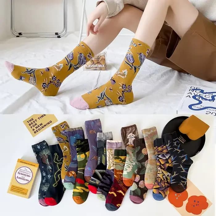Chaussettes de rue peinture à l'huile française pour hommes et femmes