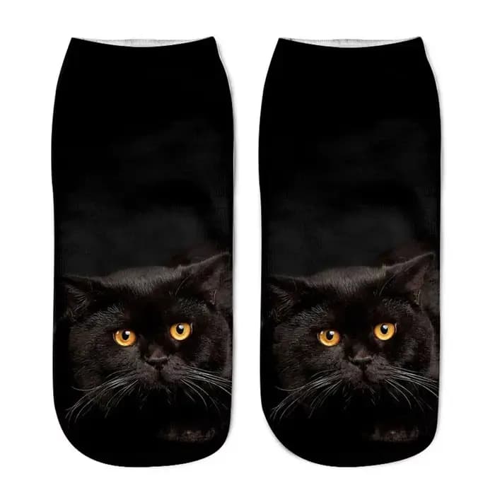 Chaussettes basses à motif de chat mignon pour femmes