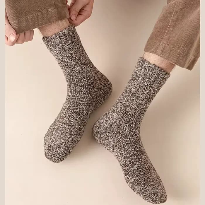 5 paires de chaussettes en laine unie pour hommes