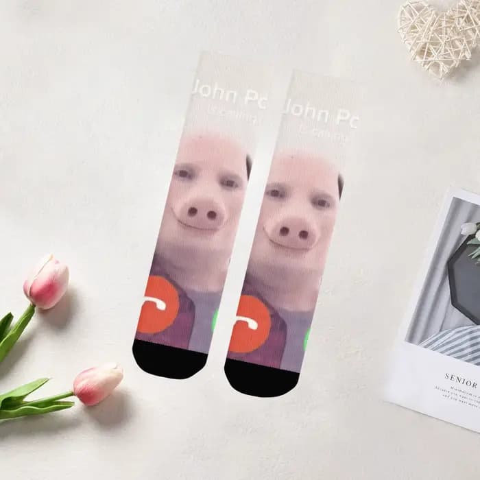 Chaussettes fantaisie pour hommes à motif John Pork