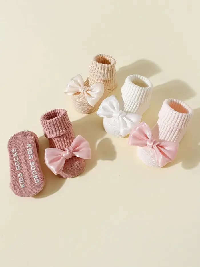 4 paires de chaussettes pour tout-petits avec nœuds