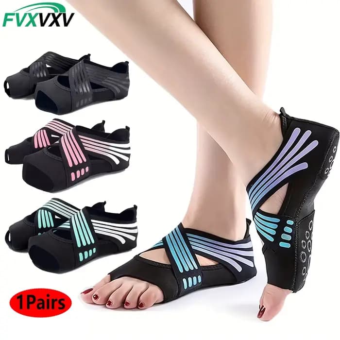 1 paire de chaussettes antidérapantes pour Pilates