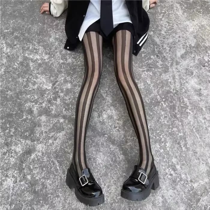 Cuisse rayée bas hauts collants Lingerie bonneterie Ultra-mince