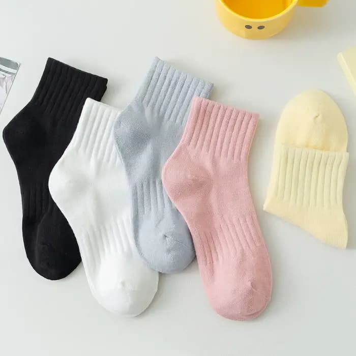 5 paires/lot coton chaussette femmes nouveau frais couleur unie respirant décontracté