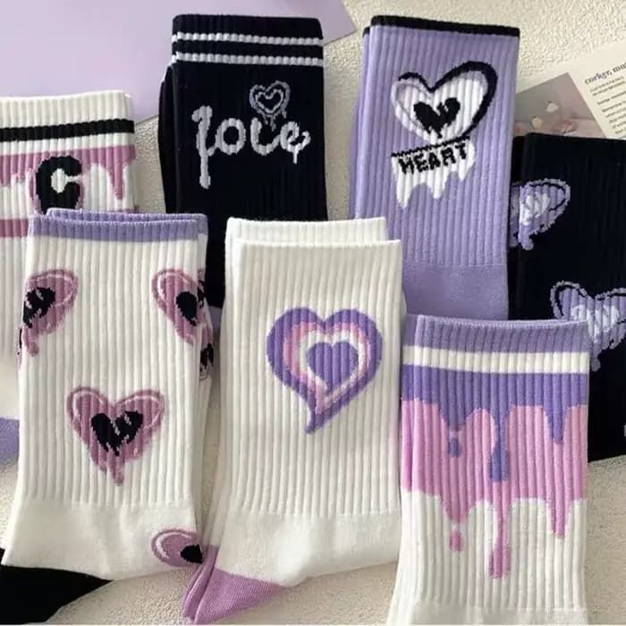 Lot de 5 paires de chaussettes pour femmes, chaussettes de sport confortables et polyvalentes, style Preppy personnalisé, tendance, à la mode, pour filles