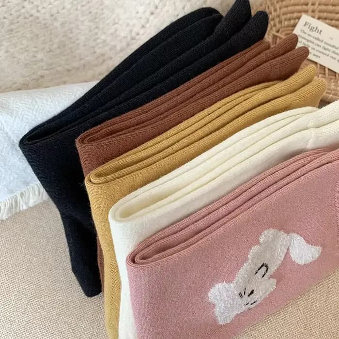 Chaussettes longues en coton pour femmes, dessin animé, chat, chien, doux, filles, japonais, Kawaii, style coréen, Harajuku, rétro, streetwear, mignon