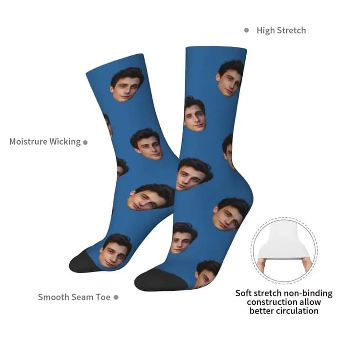 Chaussettes personnalisées en forme de visage