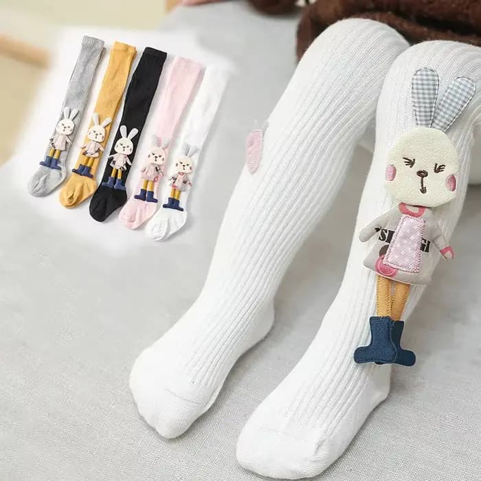 Collants tricotés pour filles collants pour enfants solides dessin animé lapin coton doux enfants filles collants automne hiver 1-7T pantalon nouveau