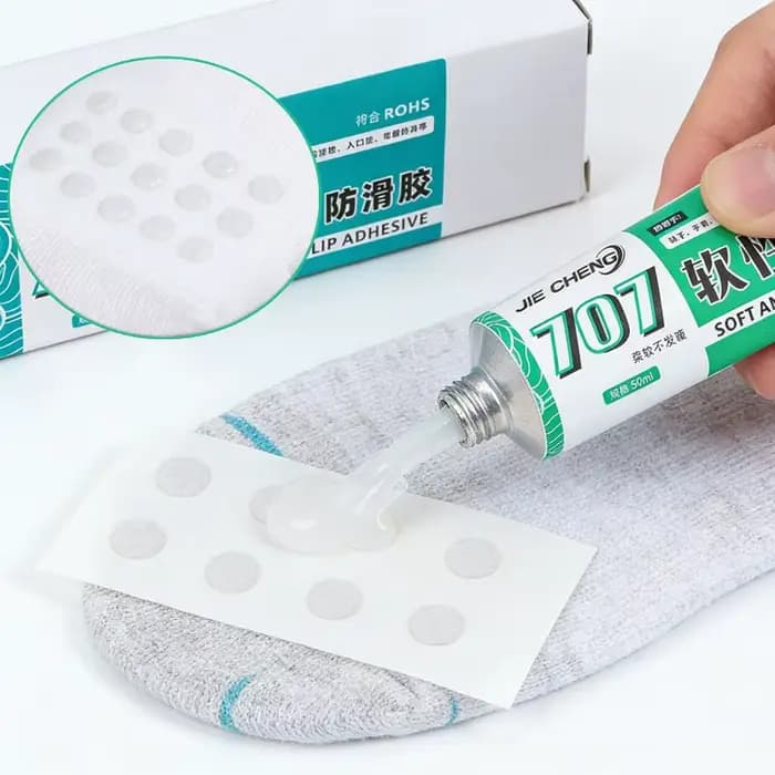 Colle adhésive transparente antidérapante 50ML pour chaussettes, points de préhension DIY, tapis de salle de bain, base d'appareil, résistante à l'usure, imperméable, forte adhérence