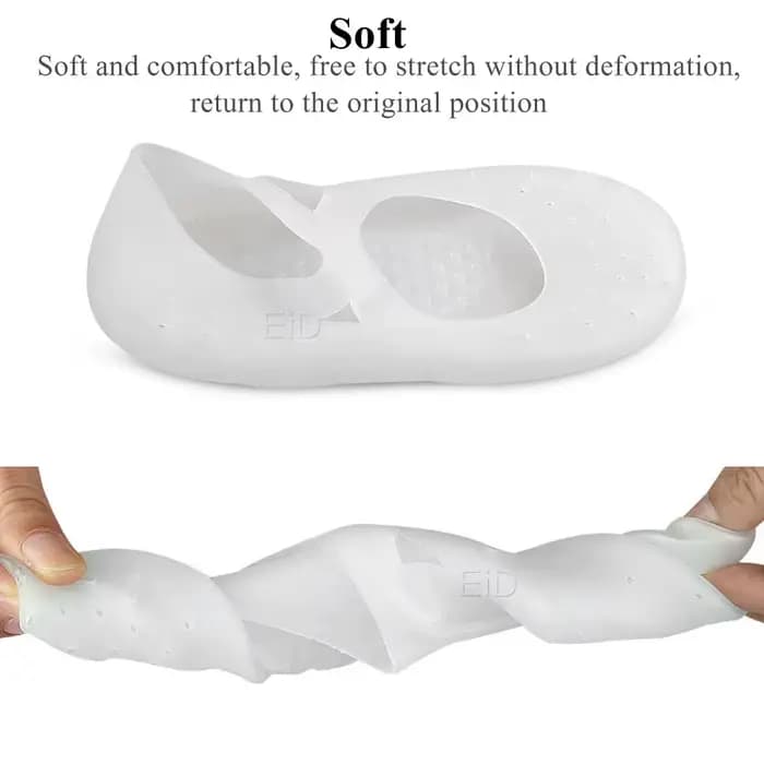EiD – chaussettes en Gel de Silicone pour les pieds, soins anti-gerçures, anti-douleur, anti-fissure, hydratant, élimine la peau morte, avec trou
