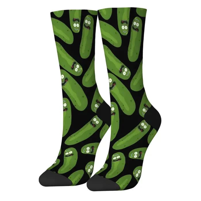 Dessin animé drôle concombre nouveauté chaussettes heureuses style Harajuku rétro tendance