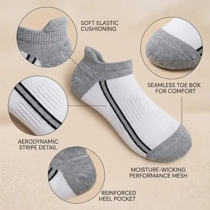 8 paires aléatoires de chaussettes courtes bi-hebdomadaires pour hommes et femmes