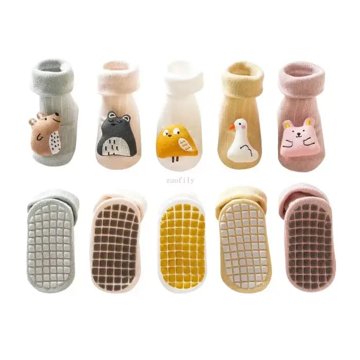 Mignon dessin animé Animal bébé chaussettes pour garçon fille printemps coton ours canard anti-dérapant semelle