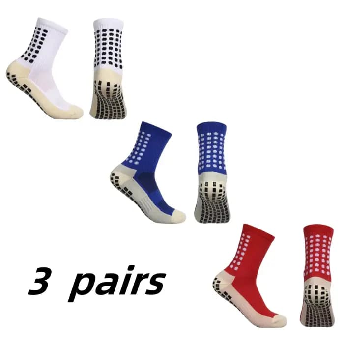 3 paires de chaussettes de football de sport mi-longues pour enfants