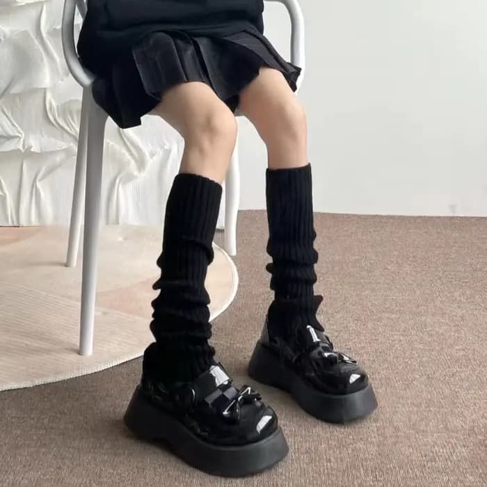 Chaussettes tricotées de couleur unie, chaussettes en laine, chaussettes japonaises JK, chaussettes mollet, chaussettes mi-tube, chauffe-jambes chauds pour automne et hiver