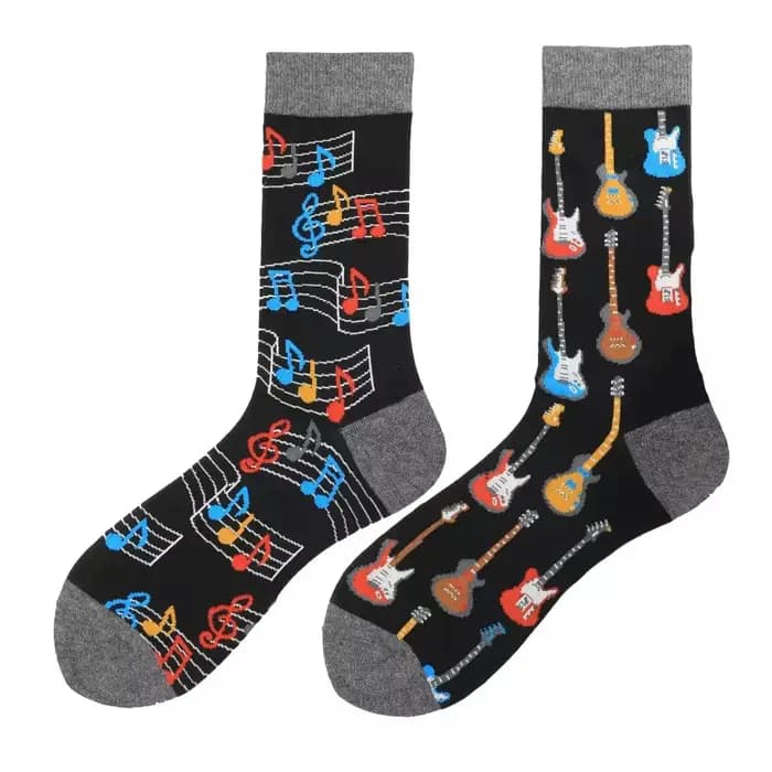 Chaussettes Harajuku pour hommes avec impression drôle AB asymétrique mode