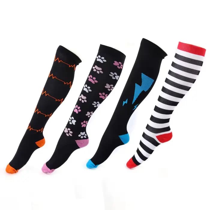 Chaussettes de sport à compression pour hommes et femmes, bas au-dessus du genou, fournitures pour la course, l'équitation, le cyclisme, le basket-ball, le vélo, le hockey, le football