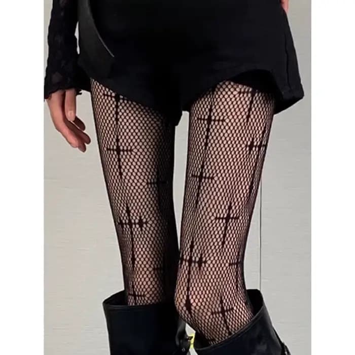 Collants résille grande taille à haute élasticité