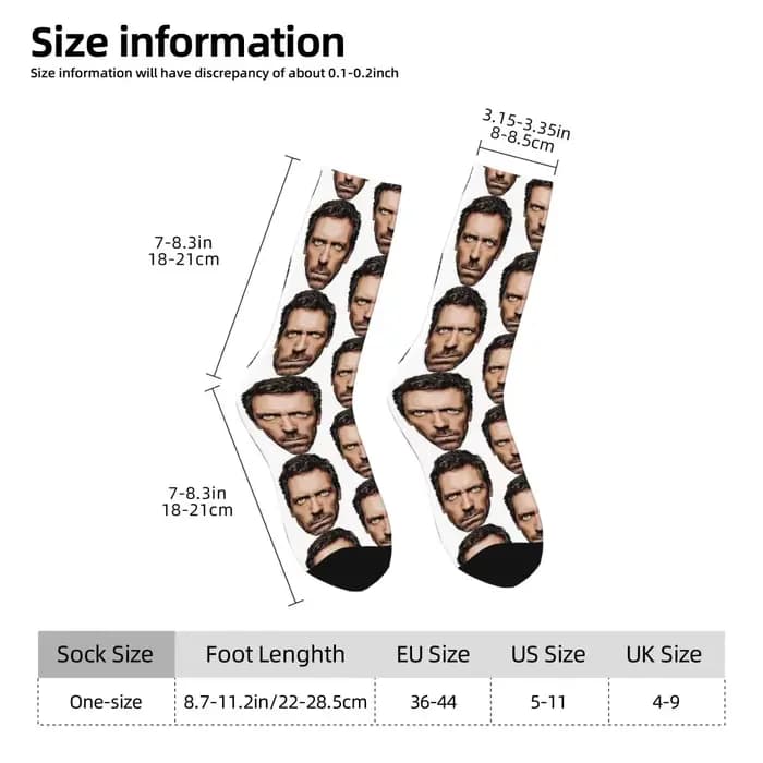 Dr. Gregory House chaussettes automne télévision américaine bas drôle hommes qualité