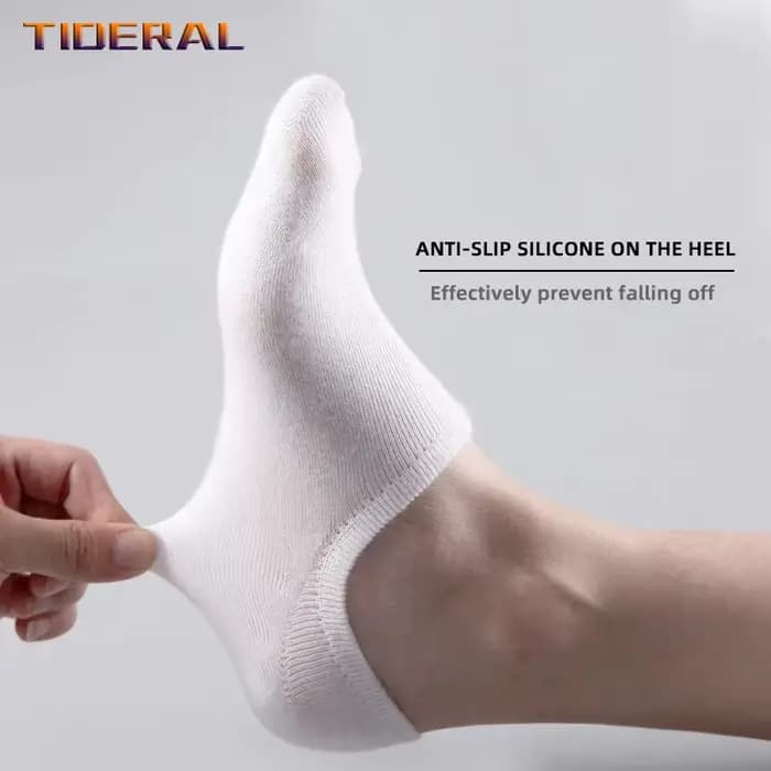 Chaussons invisibles en coton et silicone pour hommes, chaussons d'été, chaussettes de rinçage pour hommes, chaussette de bateau fine, respirante et décontractée, non ald, 5 paires