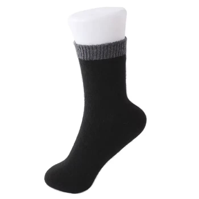 Chaussettes chaudes et épaisses en cachemire pur 100% pour hommes et femmes, chaussettes mi-mollet aux couleurs assorties, longues tricotées à carreaux, automne et hiver